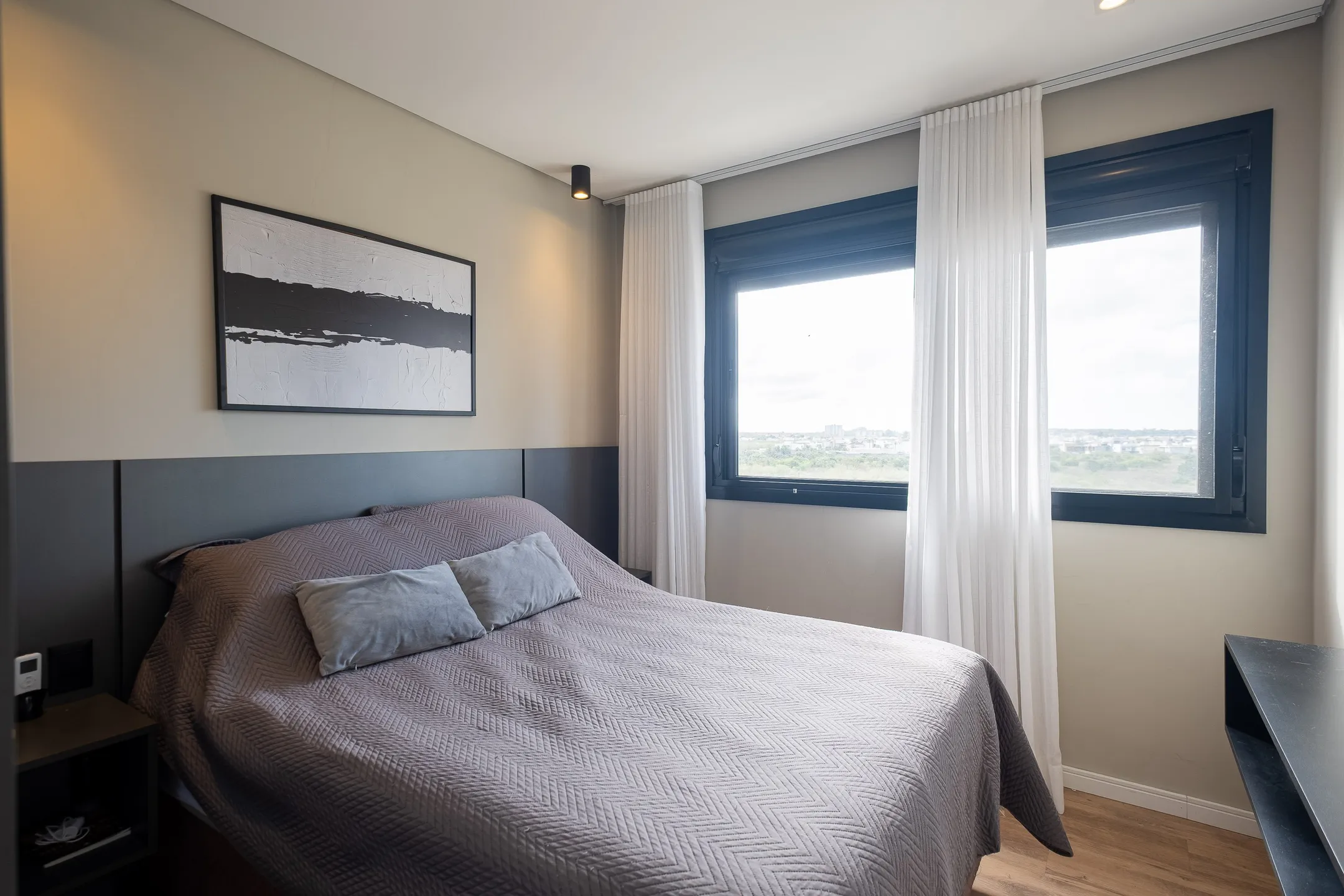 Apartamento mobiliado à venda no Canto, Parque Una - 74 m², 3 quartos (sendo 1 suíte), sofisticação em cada detalhe, com churrasqueira e vaga dupla. - 9
