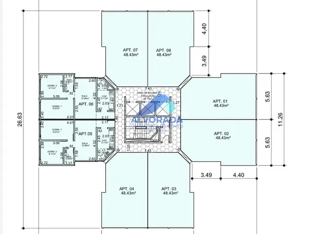 Apartamento 2 quartos e 1 banheiro, para alugar, no bairro Vila Mascarenhas em São José dos Campos