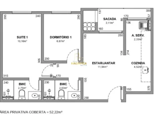 Apartamento 2 quartos e 2 banheiros, à venda, no bairro Cidade Industrial em Curitiba