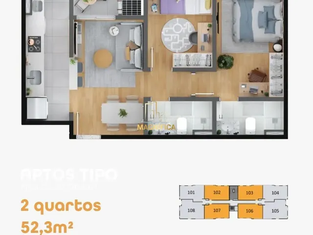 Apartamento 2 quartos e 2 banheiros, à venda, no bairro Cidade Industrial em Curitiba