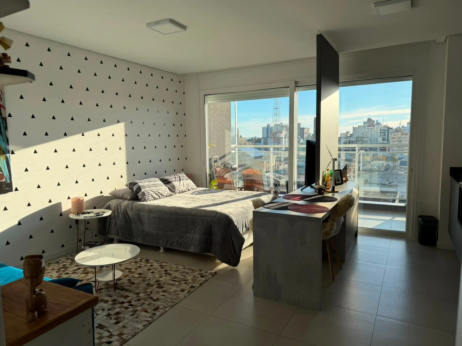 Apartamento mobiliado à venda no Studio Xavante, Centro - 44 m², 1 quarto, sacada com vista para o pôr do sol e vaga.