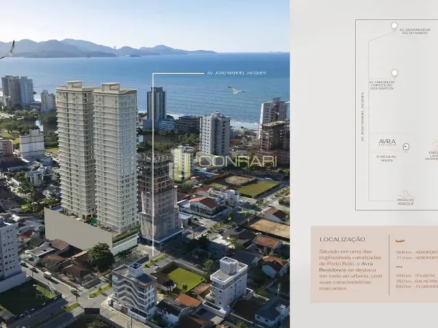 Apartamento 3 quartos e 4 banheiros, à venda, no bairro BALNEÁRIO PEREQUE em Porto Belo