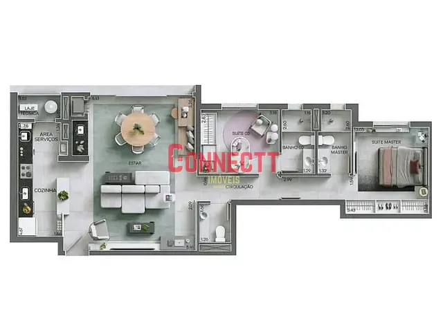 Apartamento 2 quartos e 3 banheiros, à venda, no bairro Jardim Ilhas do Sul em Ribeirão Preto