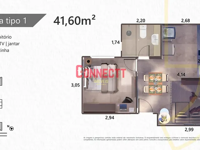 Apartamento 1 quarto e 1 banheiro, à venda, no bairro Vila Monte Alegre em Ribeirão Preto