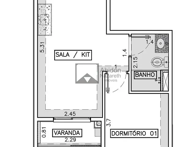 Apartamento 1 quarto e 1 banheiro, à venda, no bairro Centro em Niterói