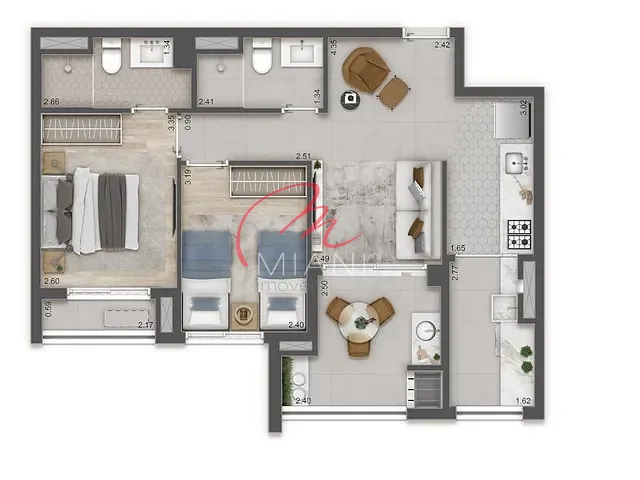 Apartamento 2 quartos e 1 banheiro, à venda, no bairro Butantã em São Paulo