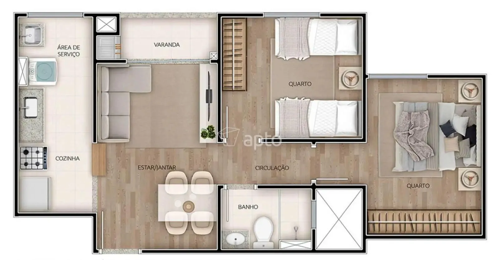 Apartamento, 2 quartos, 47 m² - Foto 51