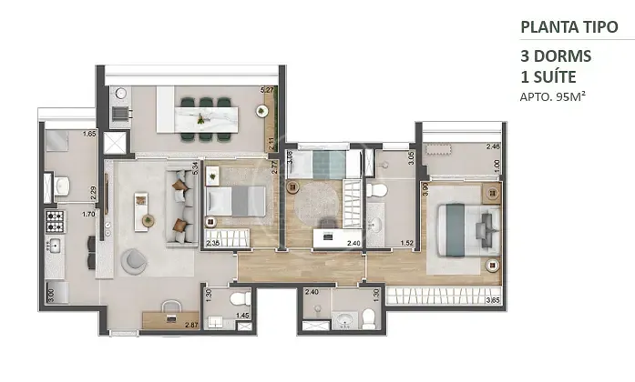 Apartamento, 3 quartos, 95 m² - Foto 17