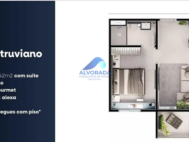 Apartamento 3 quartos e 2 banheiros, à venda, no bairro Centro em São José dos Campos