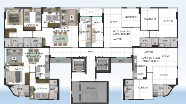 Apartamento, 3 quartos, 62 m² - Foto 12