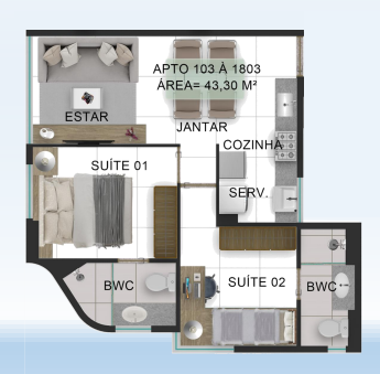 Apartamento, 3 quartos, 62 m² - Foto 13