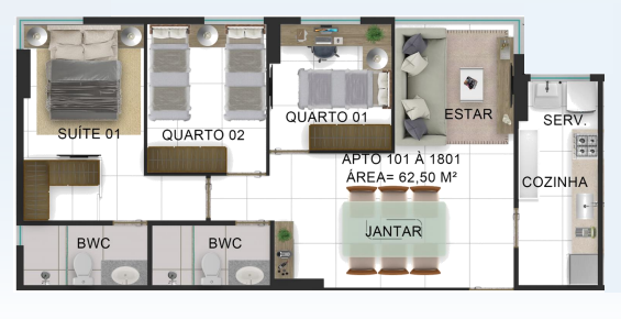 Apartamento, 3 quartos, 62 m² - Foto 14