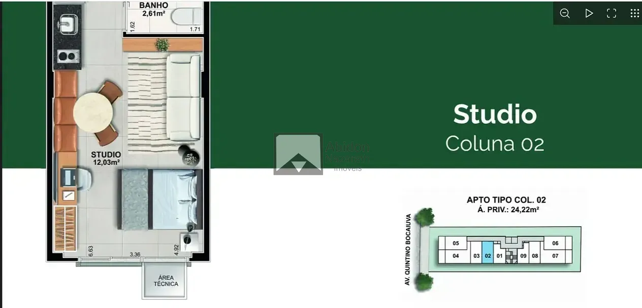 Apartamento, 1 quarto, 33 m² - Foto 2