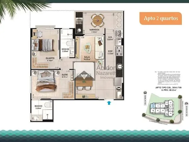 Apartamento 2 quartos e 2 banheiros, à venda, no bairro Itaipu em Niterói