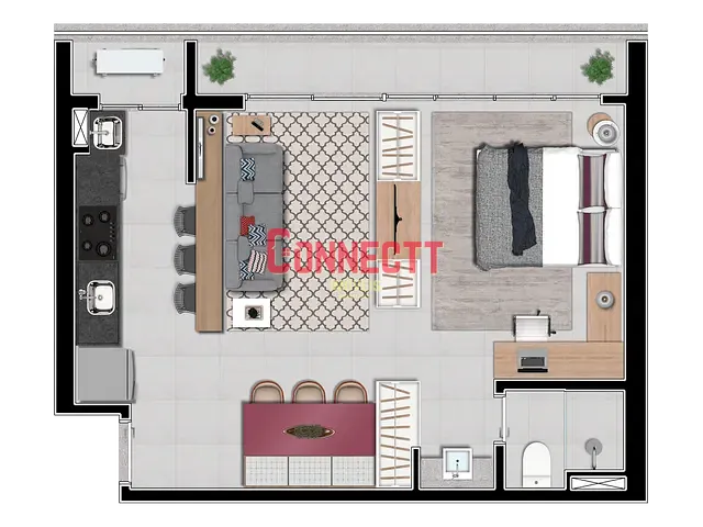 Apartamento com 49m² 1 quarto e 1 banheiro, à venda, no bairro Alto da Boa Vista em Ribeirão Preto
