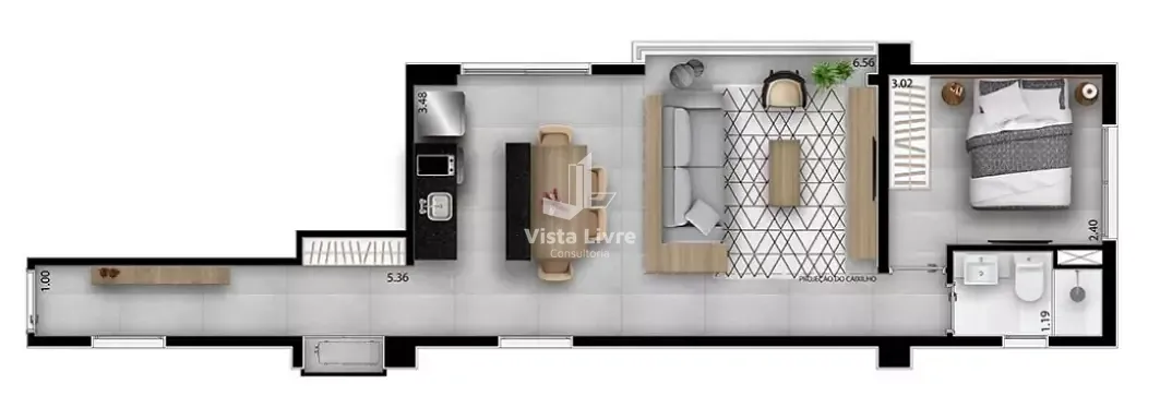 Apartamento, 1 quarto, 48 m² - Foto 7