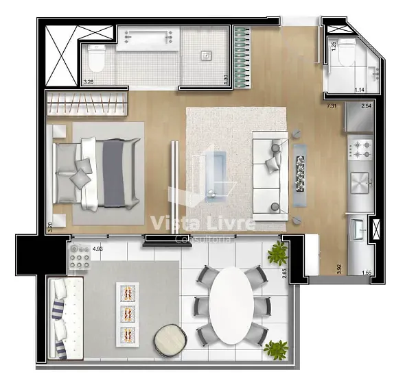 Apartamento, 1 quarto, 54 m² - Foto 11
