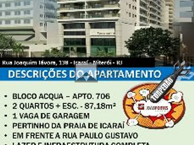 Apartamento com 87m² 2 quartos e 1 banheiro, à venda, no bairro Icaraí em Niterói