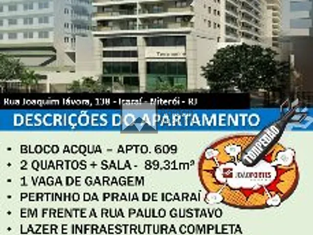 Apartamento com 87m² 2 quartos e 1 banheiro, à venda, no bairro Icaraí em Niterói