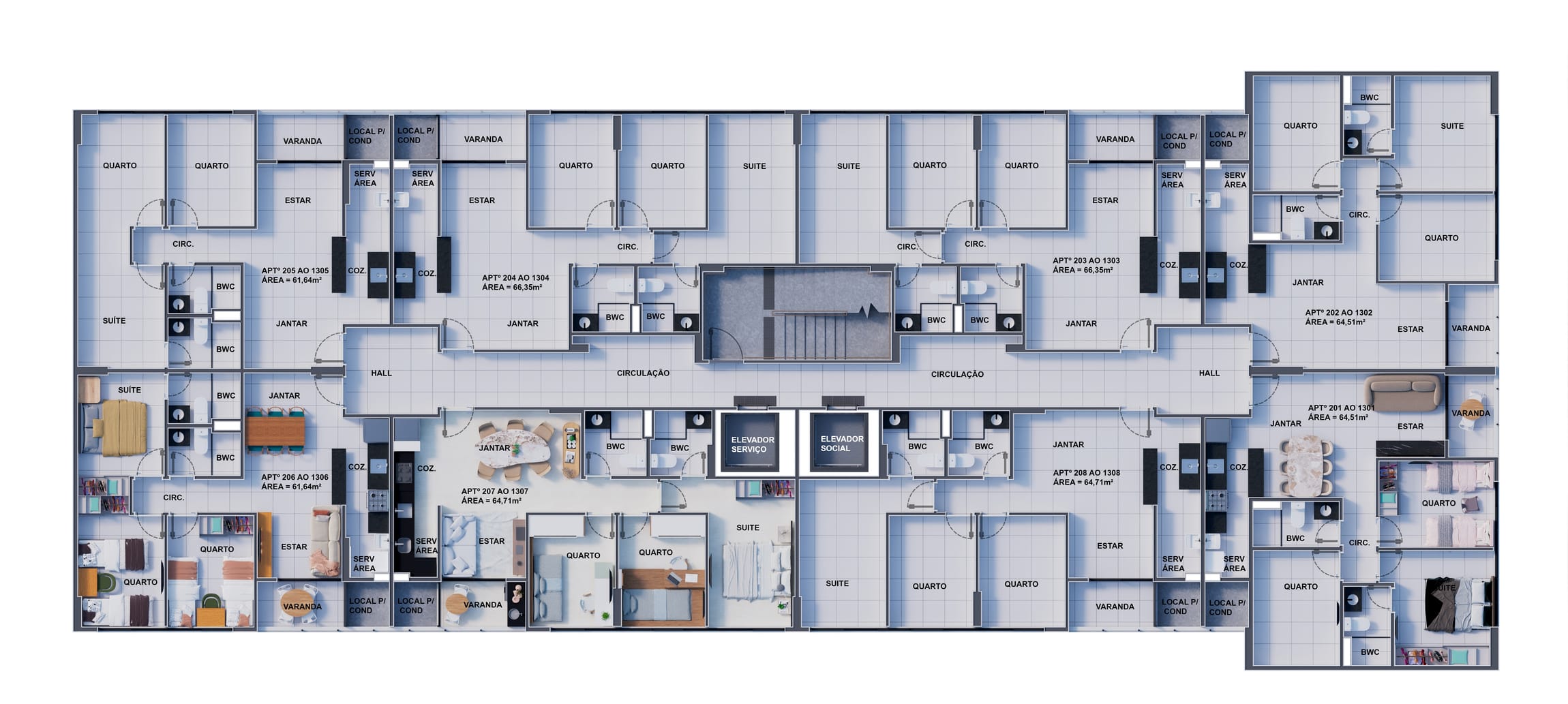 Apartamento, 3 quartos, 61 m² - Foto 10