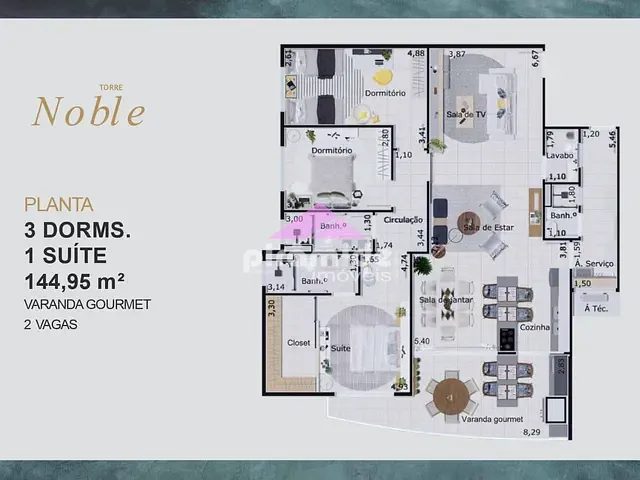 Apartamento com 145m² 3 quartos e 2 banheiros, à venda, no bairro Indaiá em Caraguatatuba