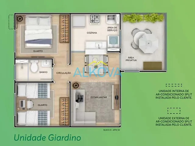 Apartamento com 47m² 2 quartos e 1 banheiro, à venda, no bairro Jardim Nova Michigan em São José dos Campos