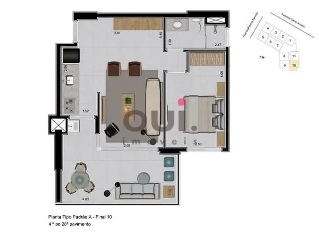 Apartamento com 350m² 1 quarto e 1 banheiro, à venda, no bairro Itaim Bibi em São Paulo