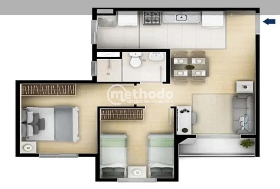 Apartamento, 2 quartos, 44 m² - Foto 2
