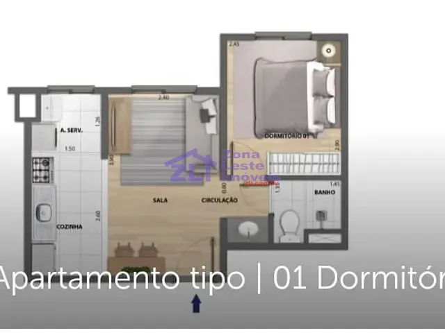 Apartamento com 30m² 1 quarto e 1 banheiro, à venda, no bairro Várzea da Barra Funda em São Paulo