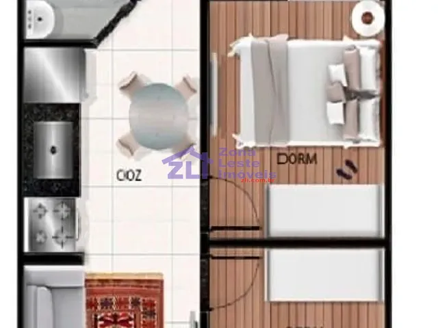 Apartamento com 37m² 2 quartos e 1 banheiro, à venda, no bairro Jardim Nordeste em São Paulo