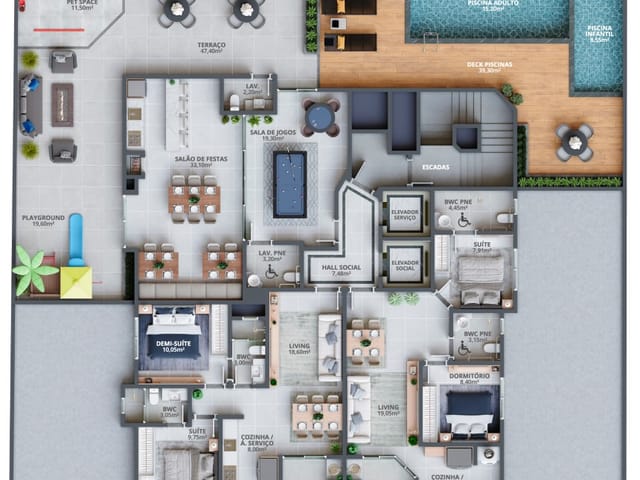 Apartamento com 63m² 2 quartos e 2 banheiros, à venda, no bairro Morretes em Itapema