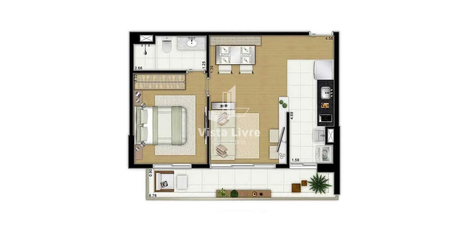Apartamento, 1 quarto, 45 m² - Foto 11