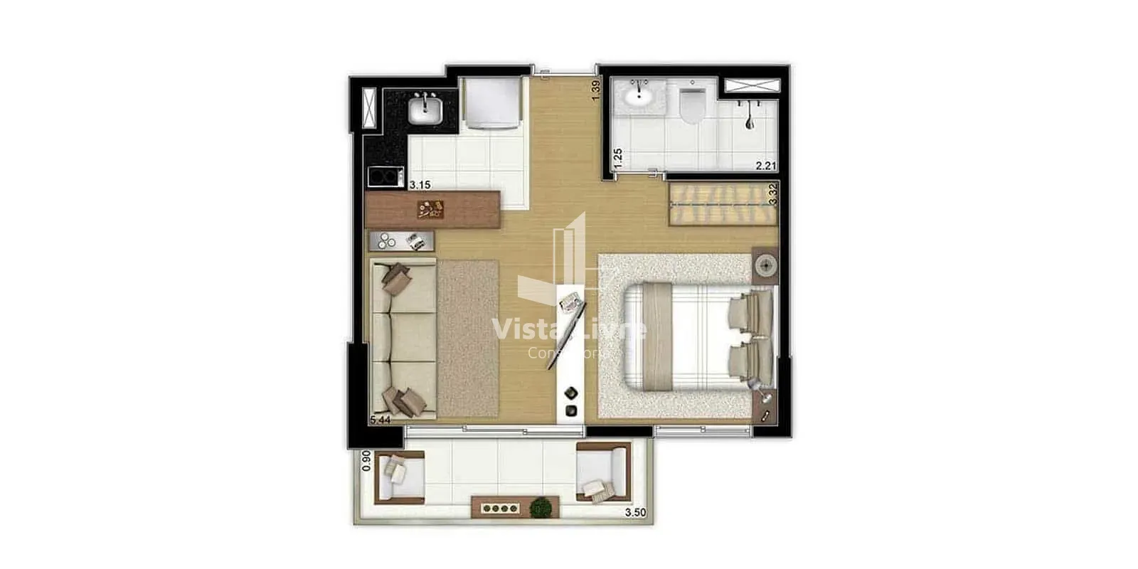 Apartamento, 1 quarto, 33 m² - Foto 16