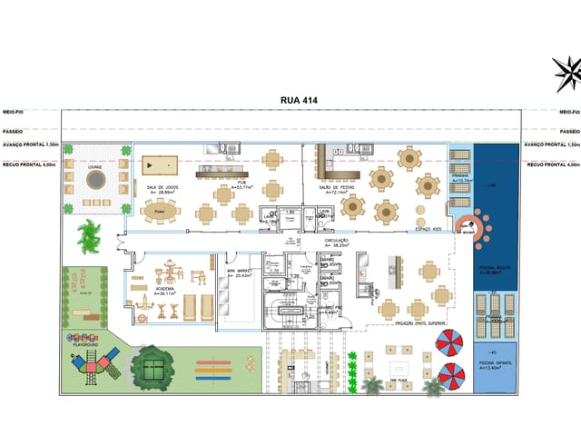 Apartamento com 60m² 2 quartos e 3 banheiros, à venda, no bairro Morretes em Itapema