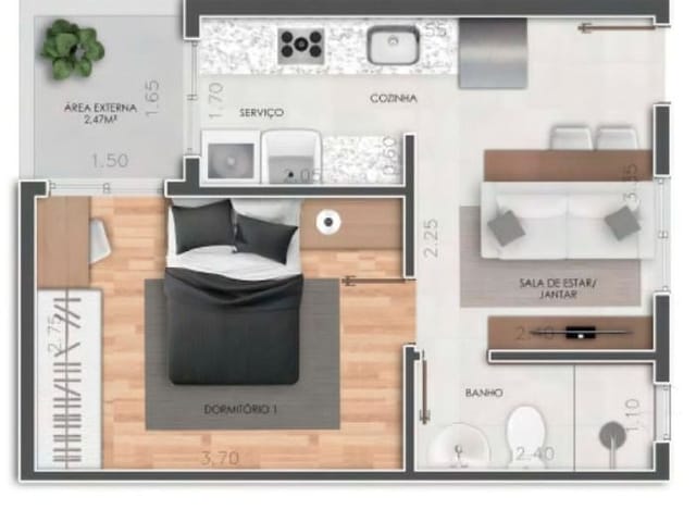 Foto do Apartamento - Apartamento com 1 dormitório à venda, 28 m² por R$ 185.000,00 - Vila Marieta - São Paulo/SP | ZONA LESTE IMÓVEIS