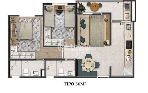 Apartamento, 2 quartos, 52 m² - Foto 9