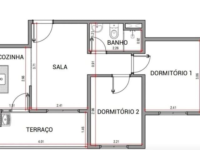 Apartamento com 43m² 2 quartos e 1 banheiro, à venda, no bairro Jardim da Glória em Cotia