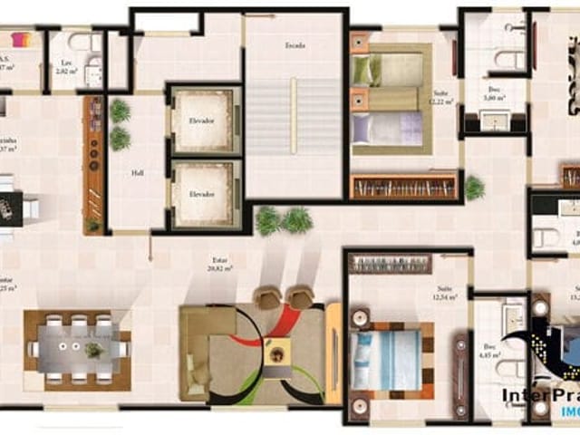 Apartamento com 156m² 4 quartos e 4 banheiros, à venda, no bairro Meia Praia em Itapema