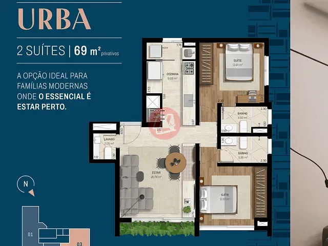 Apartamento 2 quartos e 3 banheiros, à venda, no bairro Moinhos de Vento em Porto Alegre