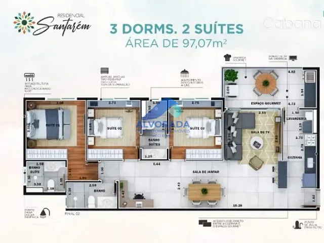 Apartamento 2 quartos e 2 banheiros, à venda, no bairro Parque Industrial em São José dos Campos