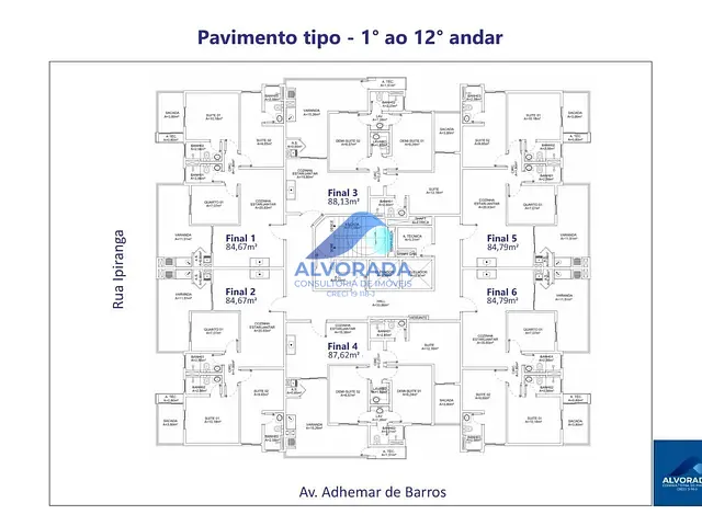 Apartamento 3 quartos e 1 banheiro, à venda, no bairro Jardim São Dimas em São José dos Campos