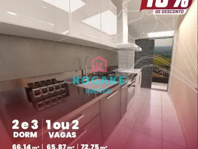 Apartamento com 66m² 2 quartos e 2 banheiros, à venda, no bairro Condomínio Residencial Colinas do Paratehy em São José dos Campos