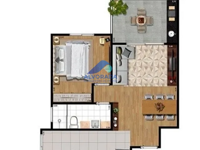 Apartamento 2 quartos e 1 banheiro, à venda, no bairro Jardim Aquarius em São José dos Campos