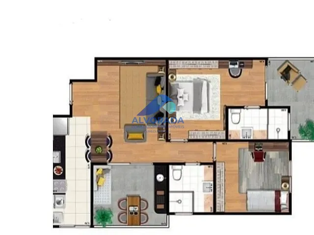 Apartamento 2 quartos e 1 banheiro, à venda, no bairro Jardim Aquarius em São José dos Campos