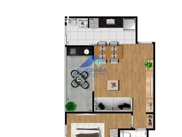Apartamento 2 quartos e 1 banheiro, à venda, no bairro Jardim Aquarius em São José dos Campos
