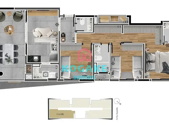 Apartamento com 93m² 3 quartos e 2 banheiros, à venda, no bairro Vila Ema em São José dos Campos