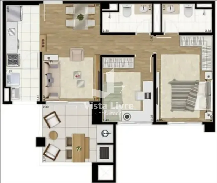 Apartamento, 2 quartos, 66 m² - Foto 8