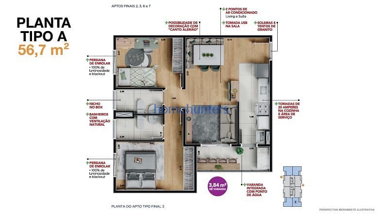 Apartamento, 2 quartos, 57 m² - Foto 7