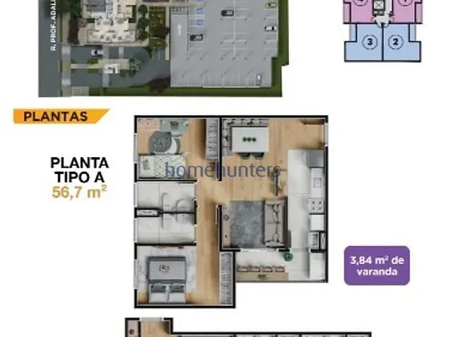 Apartamento 2 quartos e 2 banheiros, à venda, no bairro São Bernardo em Campinas
