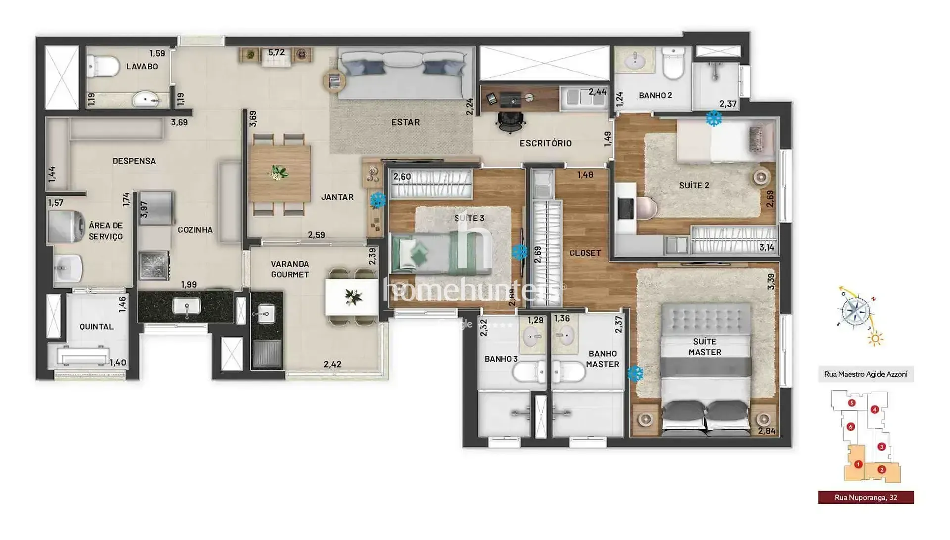 Apartamento, 3 quartos, 98 m² - Foto 2